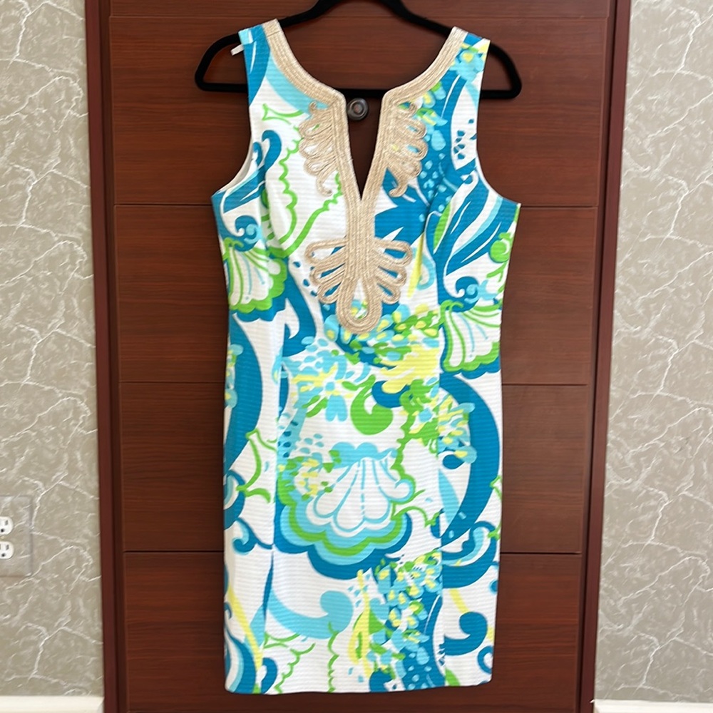 Lilly Pulitzer dress with gold detail